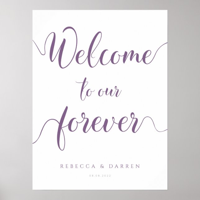 Póster Bienvenidos a nuestro Rótulo de Forever Boda (Frente)
