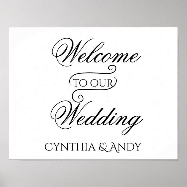 Póster Bienvenidos a nuestro Rótulo Poster Boda (Frente)