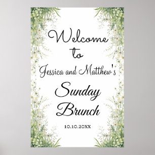 Póster Bienvenidos a nuestro Sunday Brunch Dusty Sage Gre