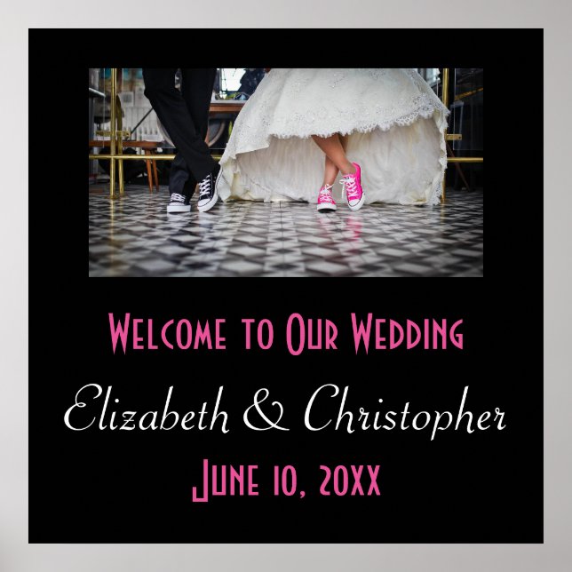 Póster Bienvenidos a nuestro tema de bodas Cincuenta Retr (Frente)