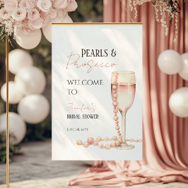 Póster Bienvenidos a Pearl & Prosecco Rubor Pink Bridal S