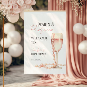 Póster Bienvenidos a Pearl & Prosecco Rubor Pink Bridal S