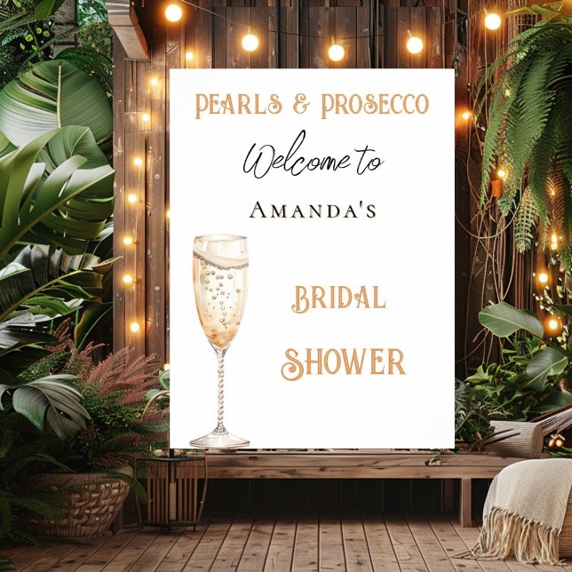 Póster Bienvenidos a Pearls and Prosecco golden Bridal Sh (Subido por el creador)