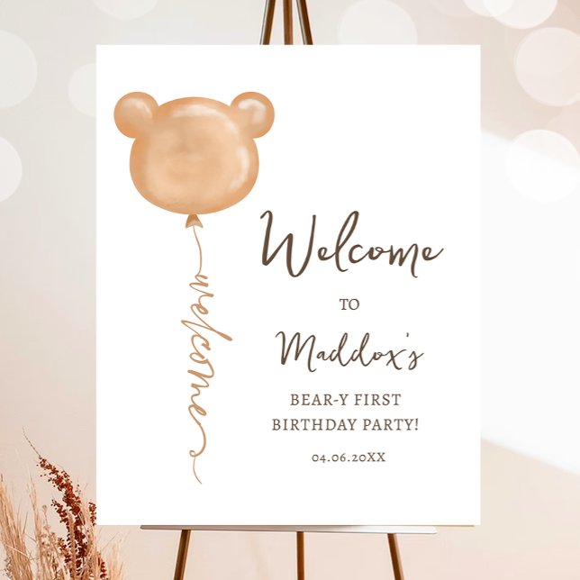 Póster Bienvenidos a primer cumpleaños del Bear Bear Bear (Subido por el creador)