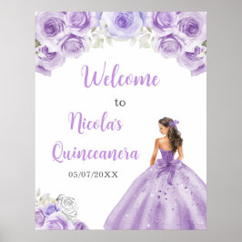 Póster Bienvenidos a Quinceanera, una princesa con un tra