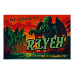 Póster Bienvenidos a R’lyeh - Vacaciones en locura