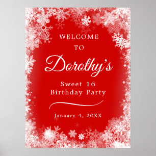Póster Bienvenidos a Red Sweet 16 Snowflake descargable