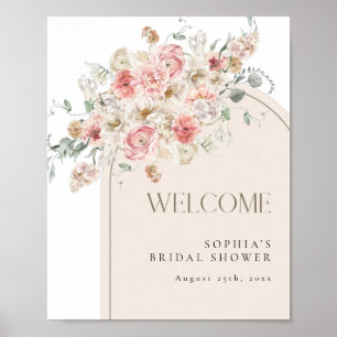 Póster Bienvenidos a Rubor y White Floral Arch