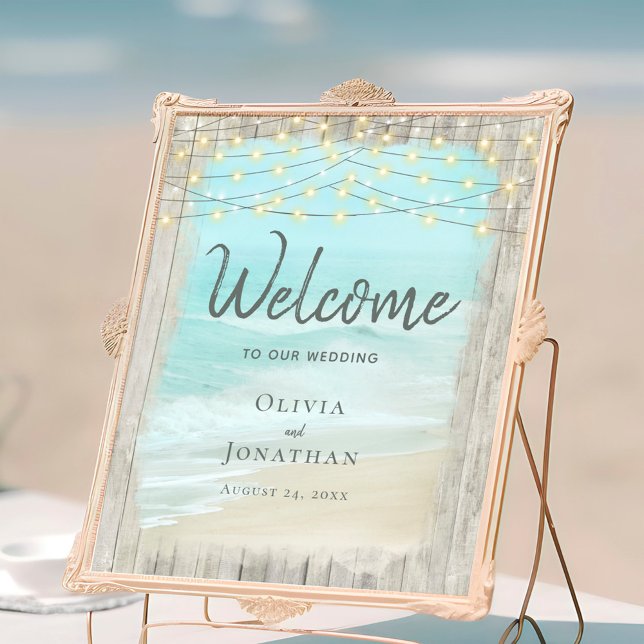 Póster Bienvenidos a Rustic Beach Ocean Boda (Subido por el creador)