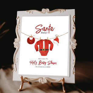 Póster Bienvenidos a Santa Baby Shower