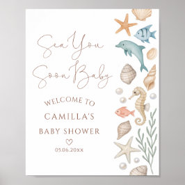 Póster Bienvenidos a Sea You Pronto Baby Coastal Baby Sho