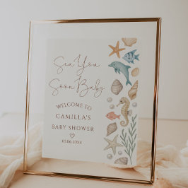 Póster Bienvenidos a Sea You Pronto Baby Coastal Baby Sho