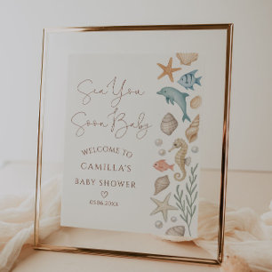 Póster Bienvenidos a Sea You Pronto Baby Coastal Baby Sho