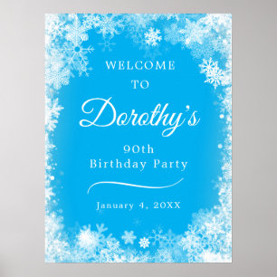 Póster Bienvenidos a Snowflake Blue, el 90º cumpleaños de