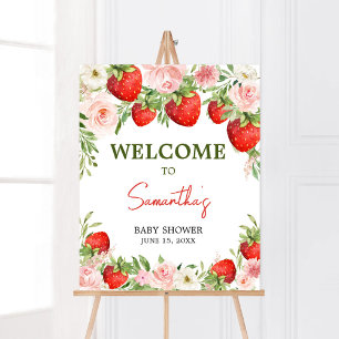 Póster Bienvenidos a Strawberry Baby Shower