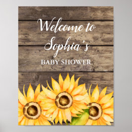 Póster Bienvenidos a Sunflower Baby Shower