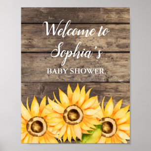 Póster Bienvenidos a Sunflower Baby Shower