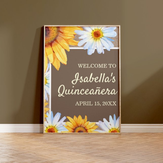 Póster Bienvenidos a Sunflowers White Daisy Burlap Quince (Subido por el creador)