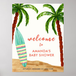 Póster Bienvenidos A Surf Beach Baby A Bordo En Baby Show