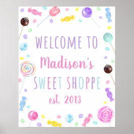 Póster Bienvenidos a Sweet Shop Candy Birthday