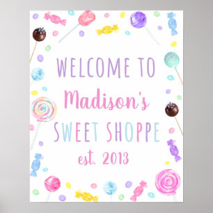 Póster Bienvenidos a Sweet Shop Candy Birthday