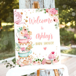 Póster Bienvenidos a Tea Baby Shower Baby está preparando