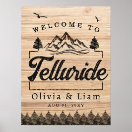 Póster Bienvenidos A Telluride Colorado Boda Minimalista