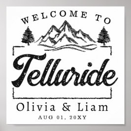 Póster Bienvenidos A Telluride Colorado Boda Minimalista