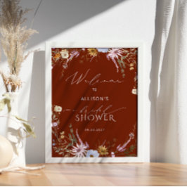 Póster Bienvenidos a Terracotta Bridal Shower