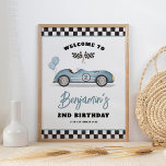 Póster Bienvenidos a Vintage Blue Race Car Two Fast Birda<br><div class="desc">Celebra el día especial de tu pequeño velero con nuestro encantador cartel de bienvenida, diseñado exclusivamente para celebraciones de cumpleaños de niños. Este llamativo cartel combina el encanto vintage con el capricho lúdico, con un auto de carrera retro bellamente ilustrado, a una serena sombra de azul polvoriento, acentuado por los...</div>
