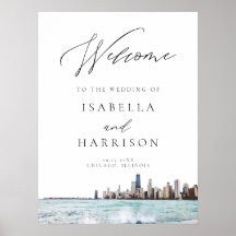 Bienvenidos a Watercolor Chicago Skyline Boda