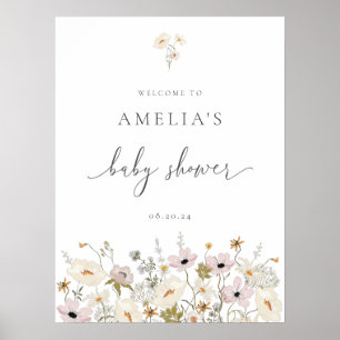 Póster Bienvenidos a Wildflower Baby Shower