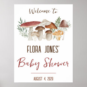 Póster Bienvenidos a Woodland Fairy, champiñón, Baby Show
