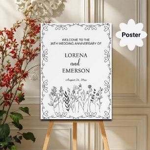 Póster Bienvenidos al 35º Aniversario de la Línea Floral 