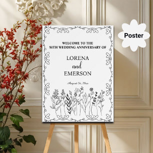 Póster Bienvenidos al 50º Aniversario de la Línea Floral