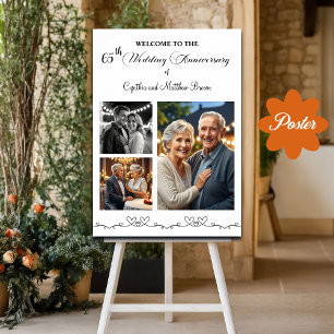 Póster Bienvenidos al 65º aniversario del Boda personaliz