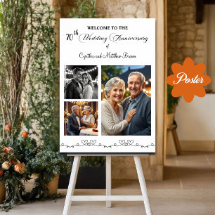 Póster Bienvenidos al 70 aniversario del Boda personaliza