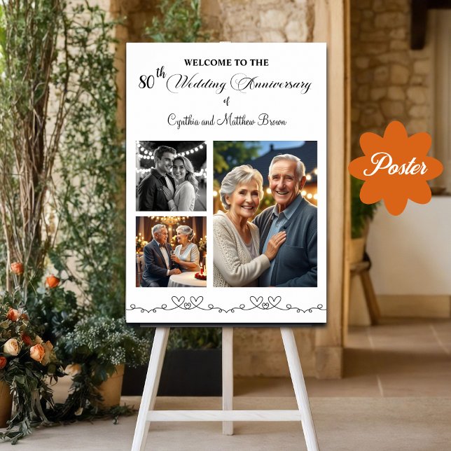 Póster Bienvenidos al 80 aniversario del Boda personaliza (Subido por el creador)