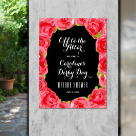 Póster Bienvenidos al Altar Derby Bridal Shower
