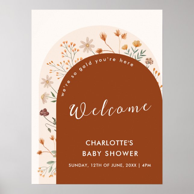 Póster Bienvenidos al Arco de Flor Silvestre Terracotta F (Frente)