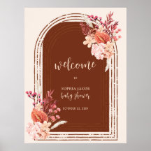 Bienvenidos al Baby Shower Boho Terracotta Floral