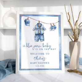 Póster Bienvenidos al Baby Shower de Blue Jean Baby Denim