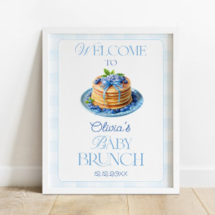 Póster Bienvenidos al Baby Shower de Blueberry Baby Brunc