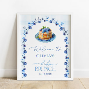 Póster Bienvenidos al Baby Shower de Blueberry Pancake Ba