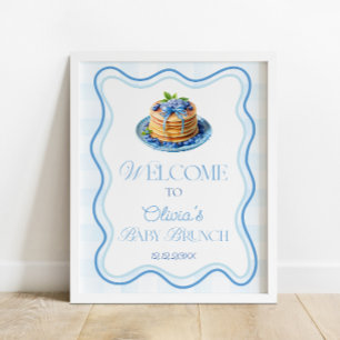 Póster Bienvenidos al Baby Shower de Blueberry Pancake Ba