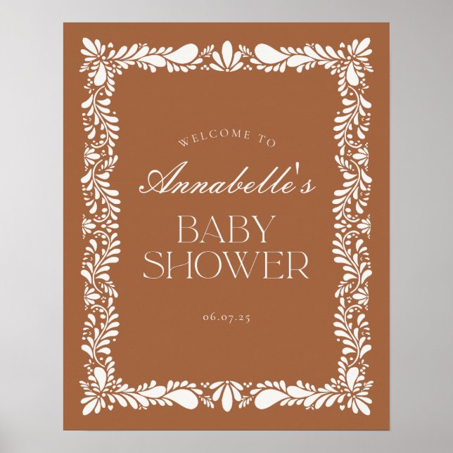Póster Bienvenidos al Baby Shower de Clay Talavera Tile F (Frente)