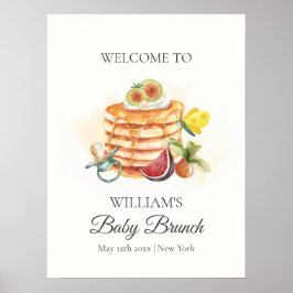 Póster Bienvenidos al Baby Shower de Fruit Pancake Pacifi