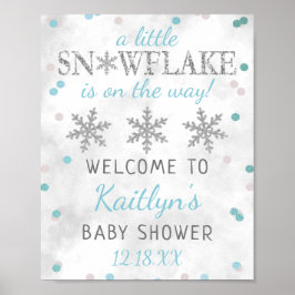 Póster Bienvenidos al Baby Shower de Invierno de los Niño
