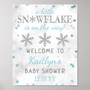 Póster Bienvenidos al Baby Shower de Invierno de los Niño