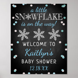Póster Bienvenidos al Baby Shower de Invierno de los Niño